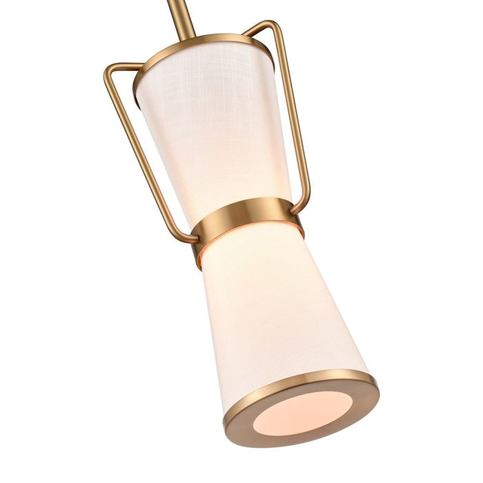 Artcraft Layla 1 Light Pendant, Brushed Brass/White