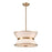 Artcraft Layla 17" Diameter 4 Light Chandelier, Brushed Brass/White