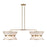 Artcraft Layla 8 Light Linear Island, Brushed Brass/White