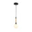 Artcraft Capilano 1 Light Pendant, Black/Clear