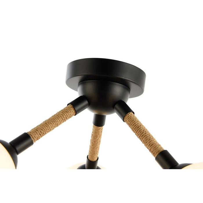 Artcraft Capilano 3 Light Semi-Flush Mount, Black/Clear