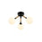 Artcraft Capilano 3 Light Semi-Flush Mount, Black/Clear