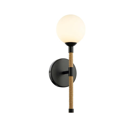 Artcraft Capilano 1 Light Wall Sconce, Black/White - AC11847BK