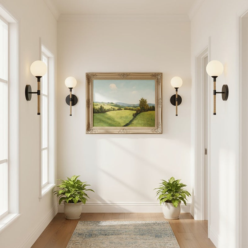 Artcraft Capilano 1 Light Wall Sconce, Black/White