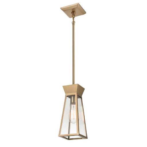 Artcraft Lucian 1 Light Pendant, Brushed Brass/Clear