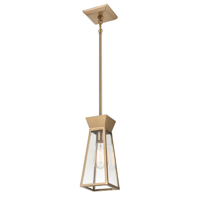 Artcraft Lucian 1 Light Pendant, Brushed Brass/Clear