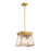 Artcraft Lucian 12" Diameter 4 Light Chandelier, Brushed Brass/Clear