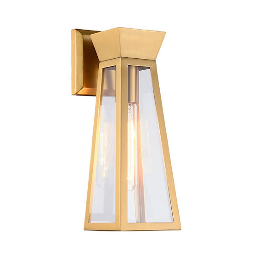 Artcraft Lucian 1 Light Wall Sconce, Brushed Brass/Clear