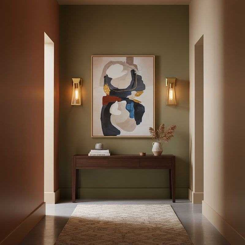 Artcraft Lucian 1 Light Wall Sconce, Brushed Brass/Clear