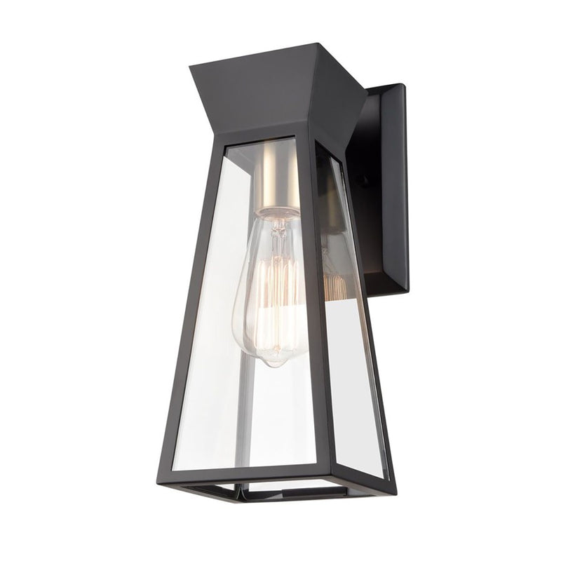 Artcraft Lucian 1 Light Wall Sconce, Black/Brushed Brass/Clear