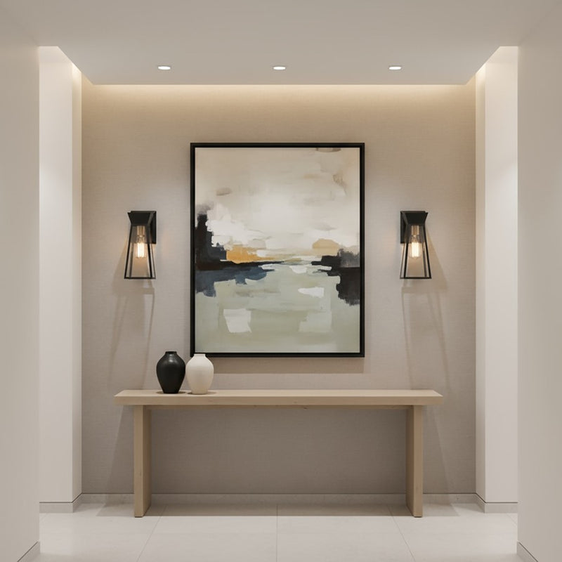 Artcraft Lucian 1 Light Wall Sconce, Black/Brushed Brass/Clear