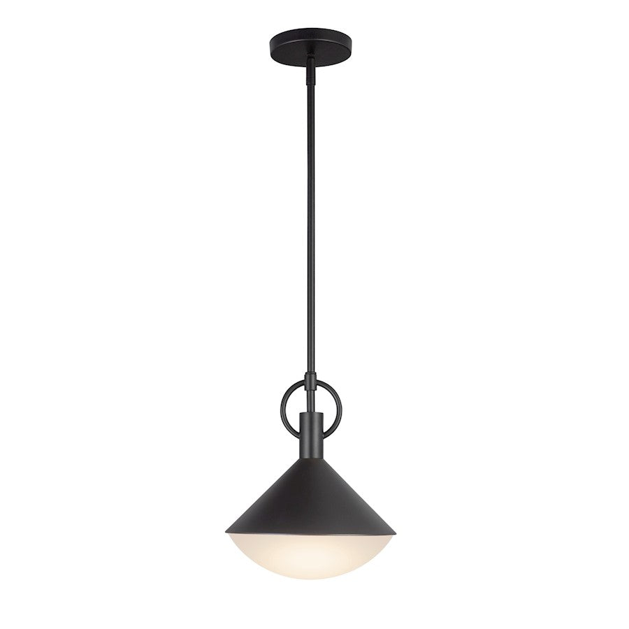 Artcraft Abruzzo 1 Light Pendant, Black/White - AC11861BK