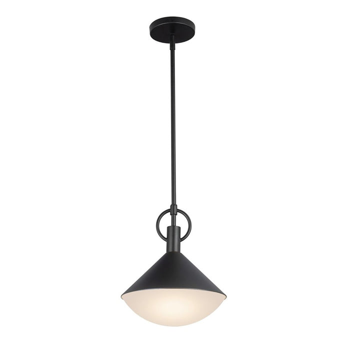 Artcraft Abruzzo 1 Light Pendant, Black/White