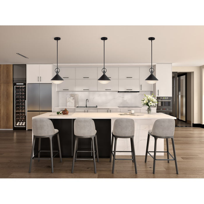 Artcraft Abruzzo 1 Light Pendant, Black/White