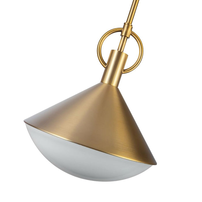 Artcraft Abruzzo 1 Light Pendant, Brass/White