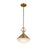 Artcraft Abruzzo 1 Light Pendant, Brass/White