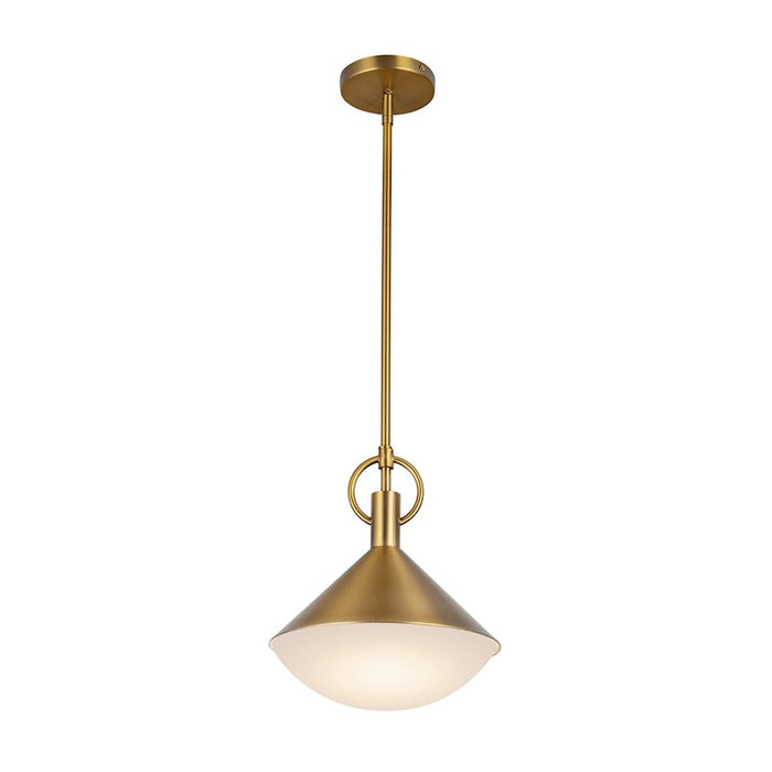 Artcraft Abruzzo 1 Light Pendant, Brass/White