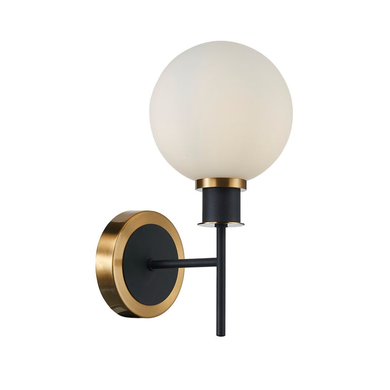 Artcraft Gem 1 Light Wall Sconce, Black/Clear