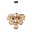 Artcraft Gem 13 Light Down Pendant, Black/Brushed Brass/Amber
