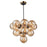 Artcraft Gem 13 Light Down Pendant, Black/Brushed Brass/Amber