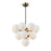 Artcraft Gem 13 Light Down Pendant, Black/Brushed Brass/White