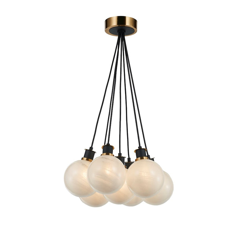 Artcraft Gem 7 Light Chandelier, Black/Clear