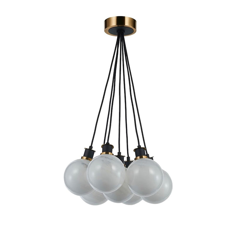 Artcraft Gem 7 Light Chandelier, Black/Clear
