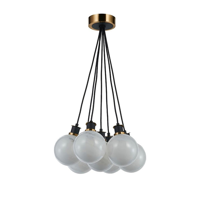 Artcraft Gem 7 Light Chandelier, Black/Clear