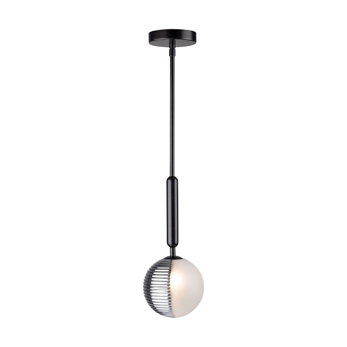 Artcraft Bolla 1 Light Pendant, Black/White