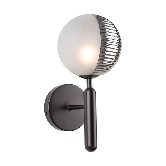 Artcraft Bolla 1 Light Wall Sconce, Black/White