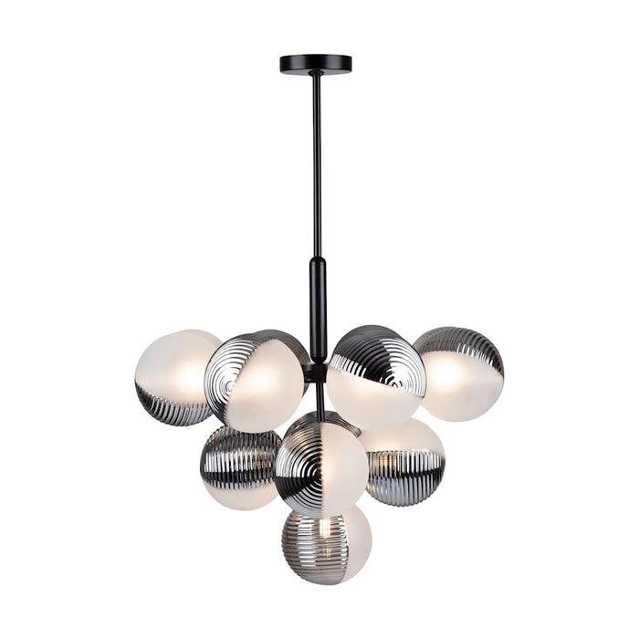 Artcraft Bolla 13 Light Chandelier, Black/White