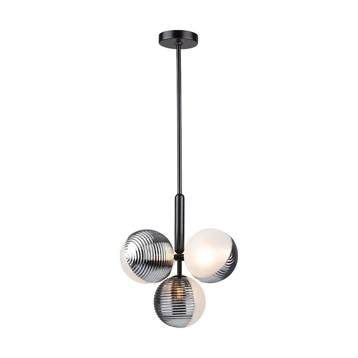 Artcraft Bolla 5 Light Pendant, Black/White