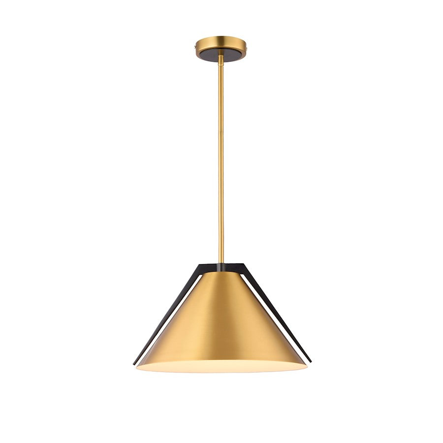 Artcraft Baltic 1 Light Pendant, Brass/Brushed Brass - AC11910BR