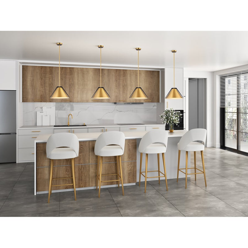 Artcraft Baltic 1 Light Pendant, Brass/Brushed Brass