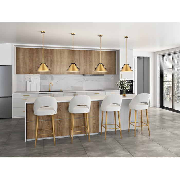 Artcraft Baltic 1 Light Pendant, Brass/Brushed Brass