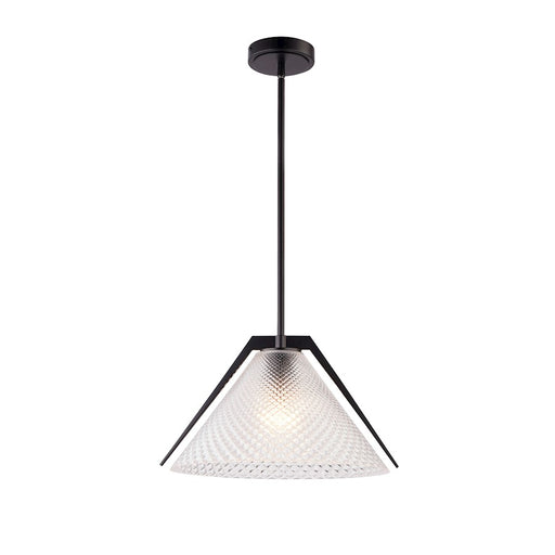 Artcraft Baltic 1 Light Pendant, Black/Semi-Clear - AC11911BK