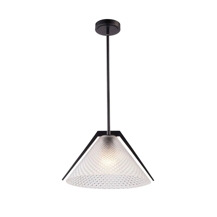 Artcraft Baltic 1 Light Pendant, Black/Semi-Clear