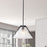 Artcraft Baltic 1 Light Pendant, Black/Semi-Clear