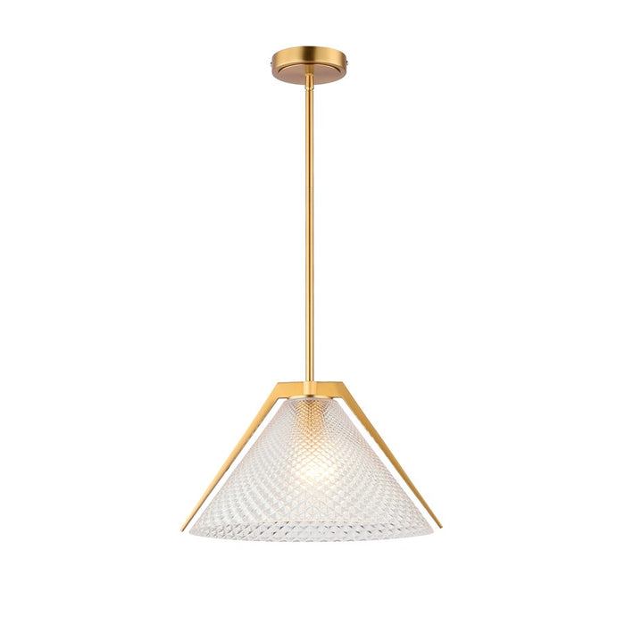 Artcraft Baltic 1 Light Pendant, Brass/Semi-Clear