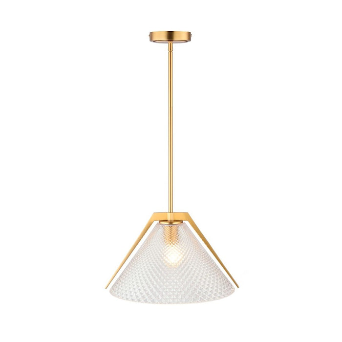 Artcraft Baltic 1 Light Pendant, Brass/Semi-Clear