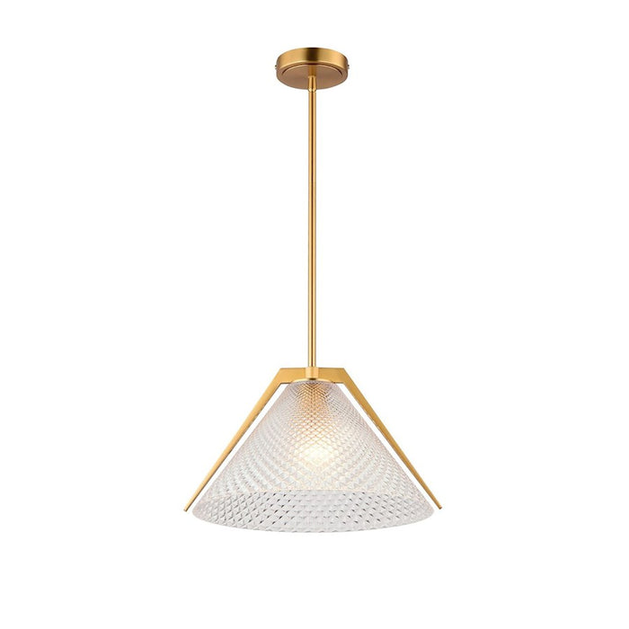 Artcraft Baltic 1 Light Pendant, Brass/Semi-Clear