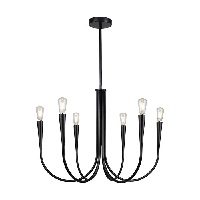 Artcraft Bronte 6 Light Chandelier, Black