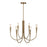 Artcraft Bronte 6 Light Chandelier, Brass