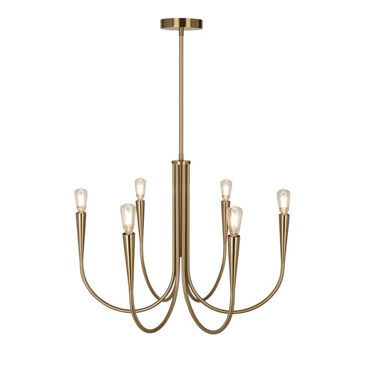 Artcraft Bronte 6 Light Chandelier, Brass