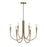 Artcraft Bronte 6 Light Chandelier, Brass