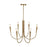 Artcraft Bronte 6 Light Chandelier, Brass