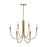 Artcraft Bronte 6 Light Chandelier, Brass