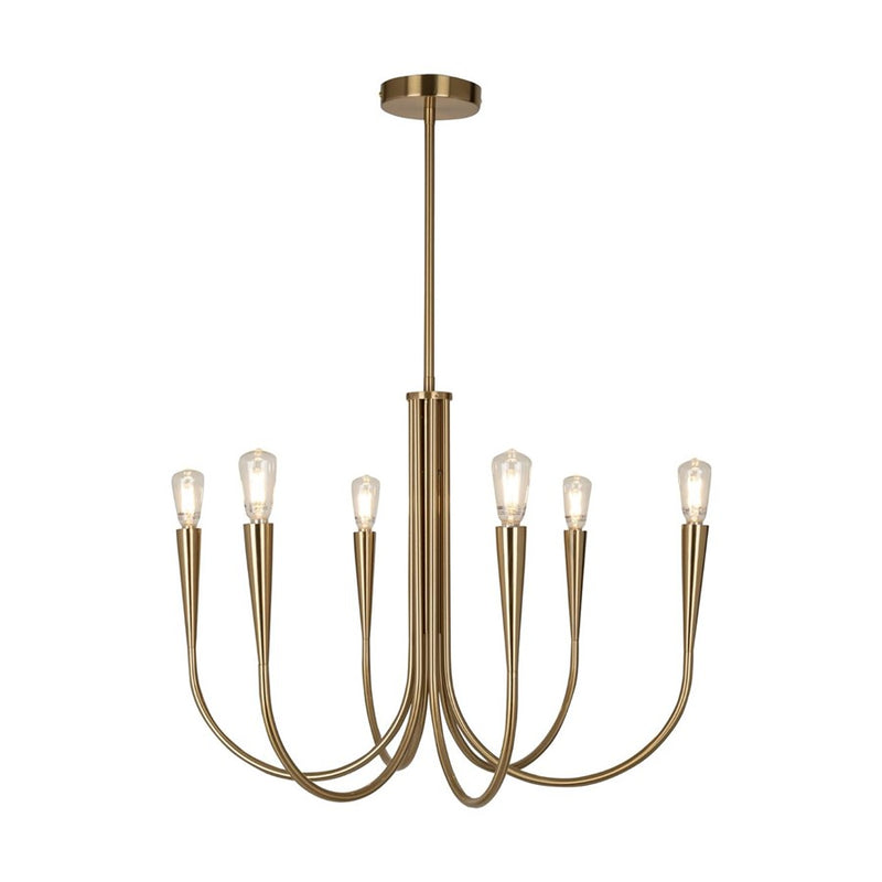 Artcraft Bronte 6 Light Chandelier, Brass