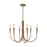 Artcraft Bronte 6 Light Chandelier, Brass