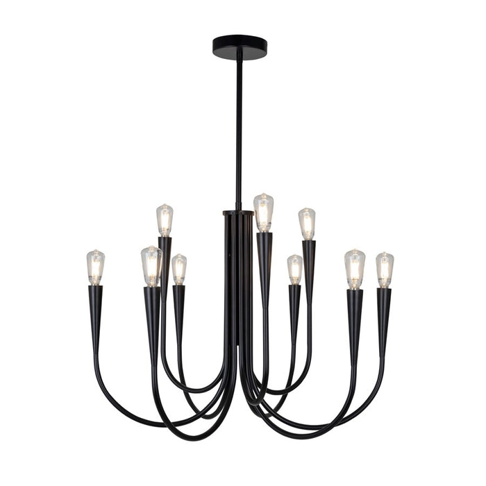 Artcraft Bronte 9 Light Chandelier, Black